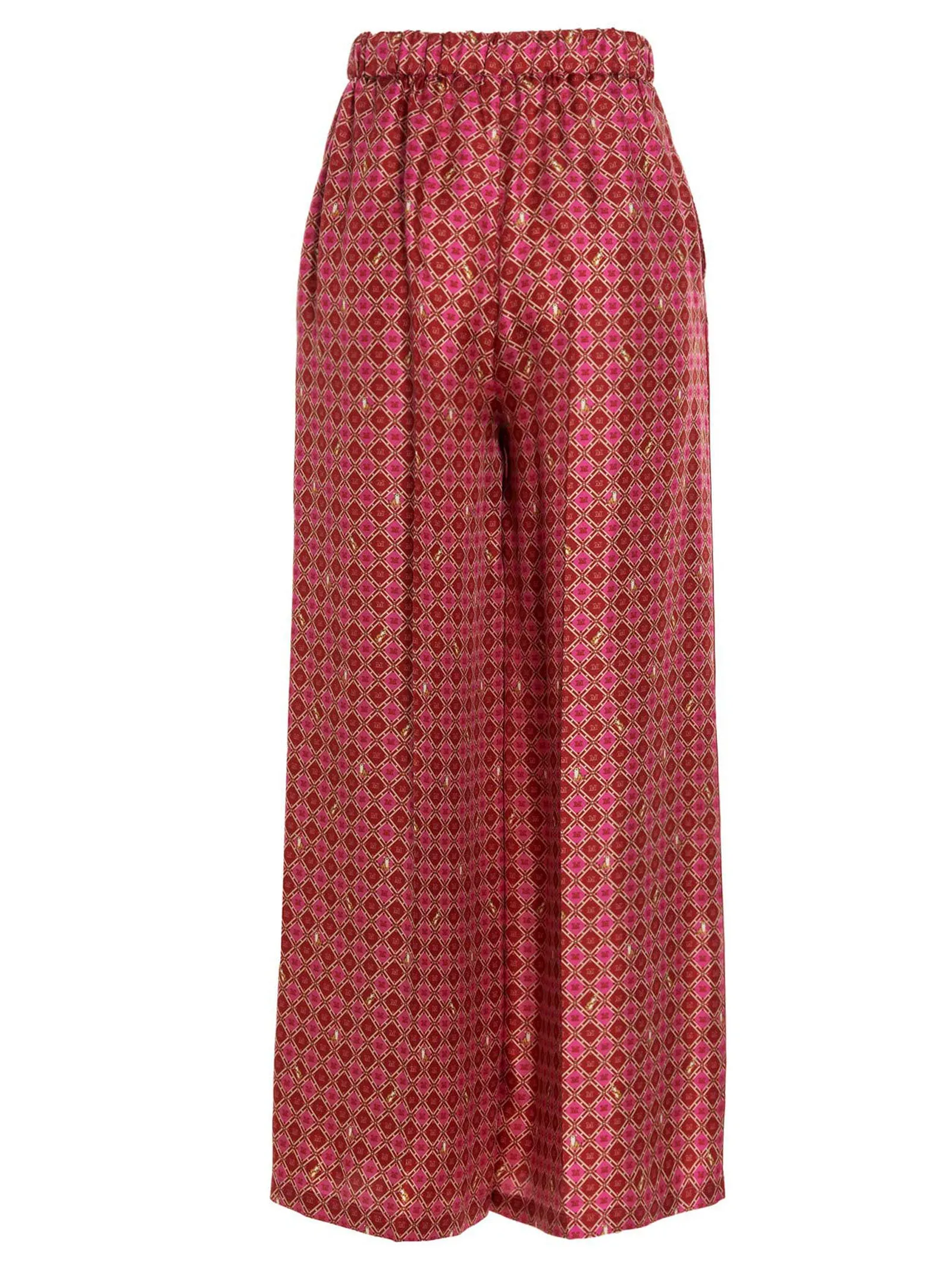 Max Mara Robin Motif Print Wide-Leg Pants