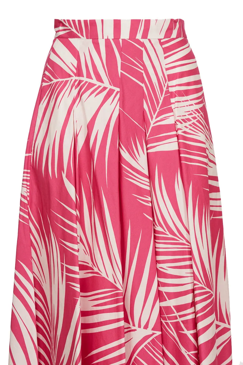 Max Mara Studio Fern-Printed Poplin Midi Skirt