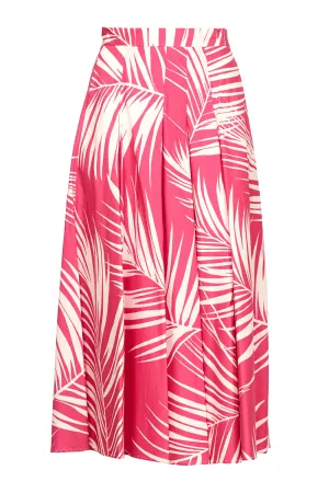 Max Mara Studio Fern-Printed Poplin Midi Skirt