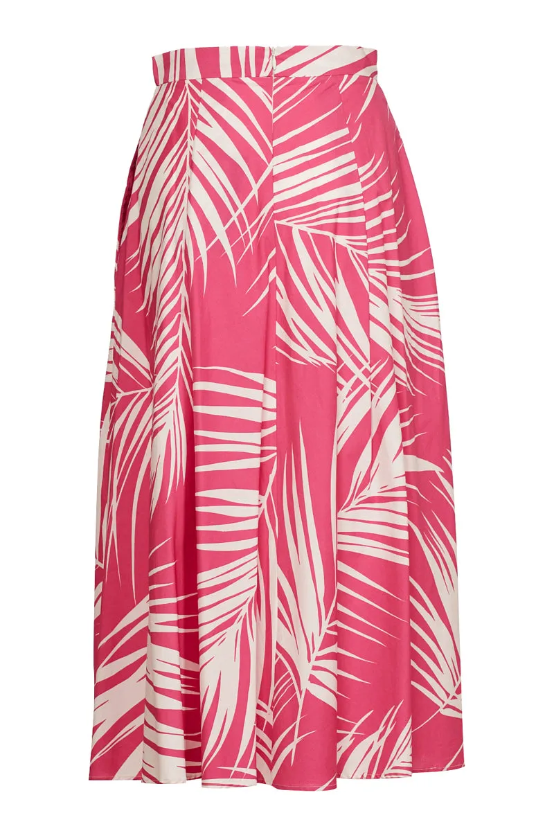 Max Mara Studio Fern-Printed Poplin Midi Skirt