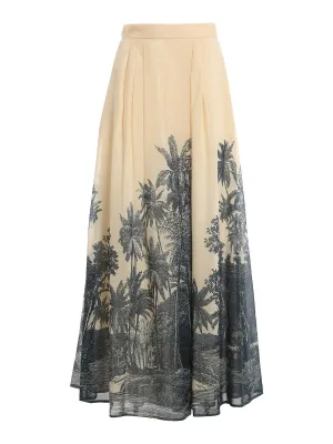 Max Mara Studio Graphic Printed Midi Skirt