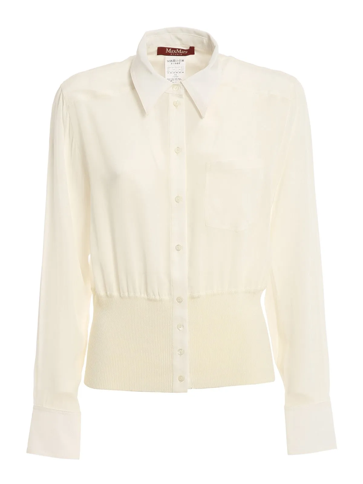 Max Mara Studio Pointed Collar Buttoned Top