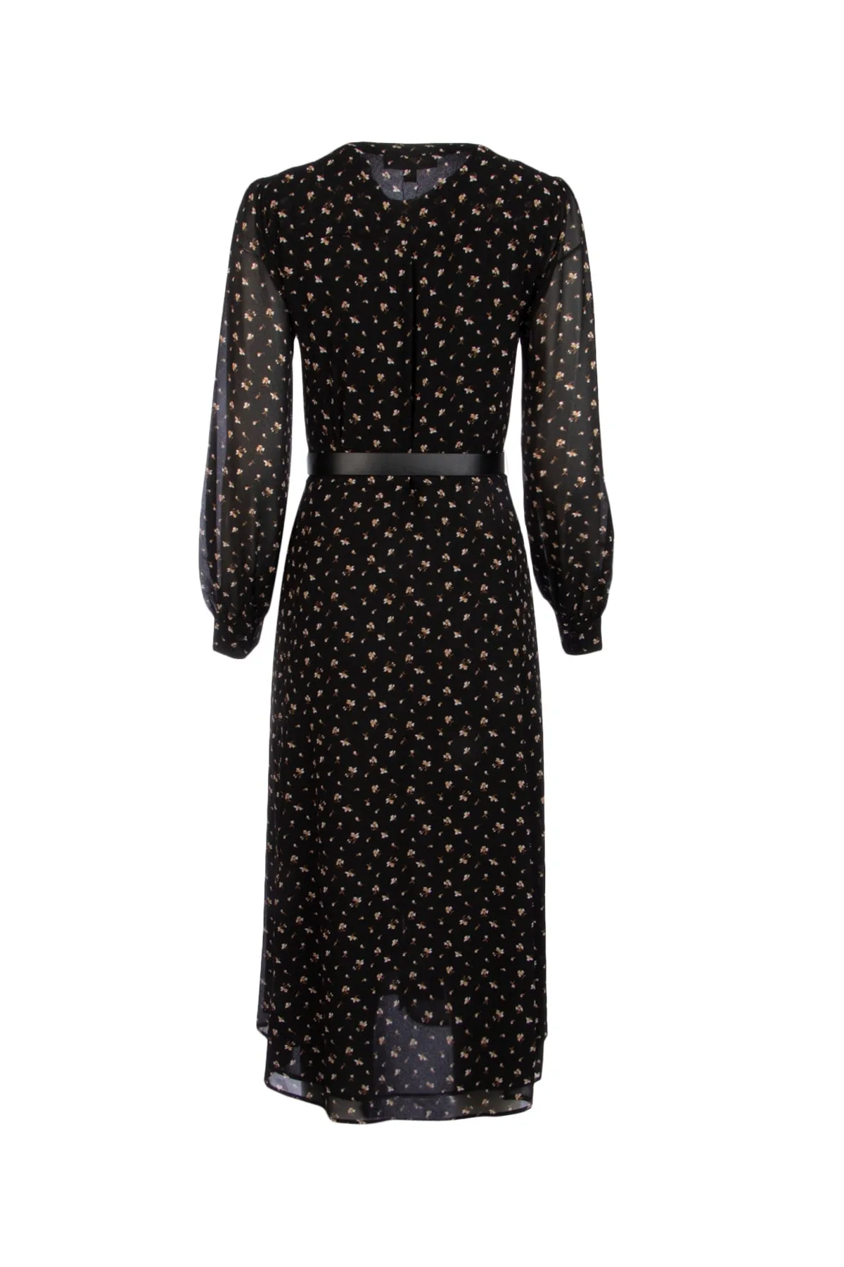 Michael Michael Kors Belted Waist Floral Printed Midi Dress