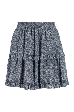 Michael Michael Kors Floral Ruffle-Trim Mini Skirt