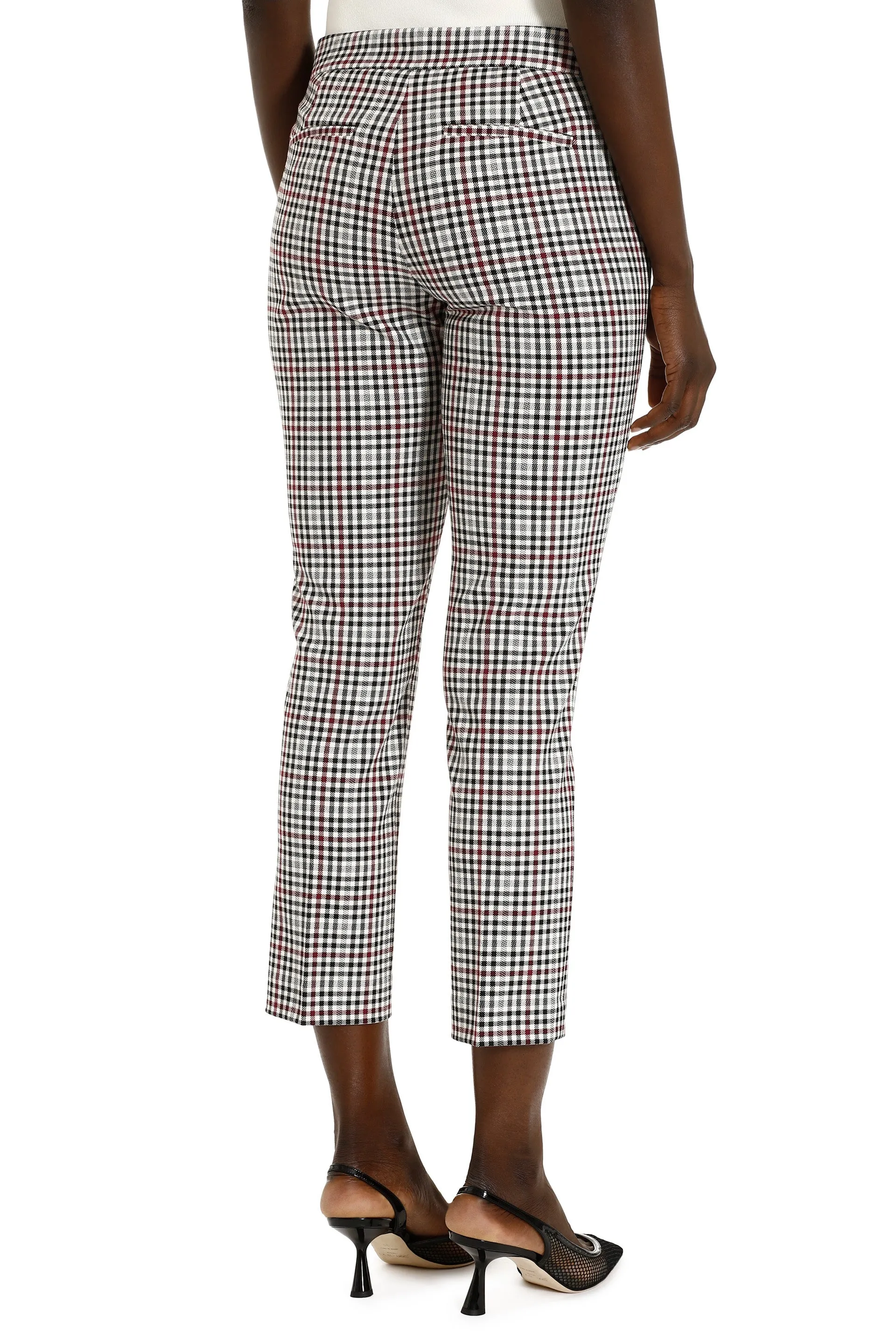 Michael Michael Kors Glen Plaid Twill Cropped Pants