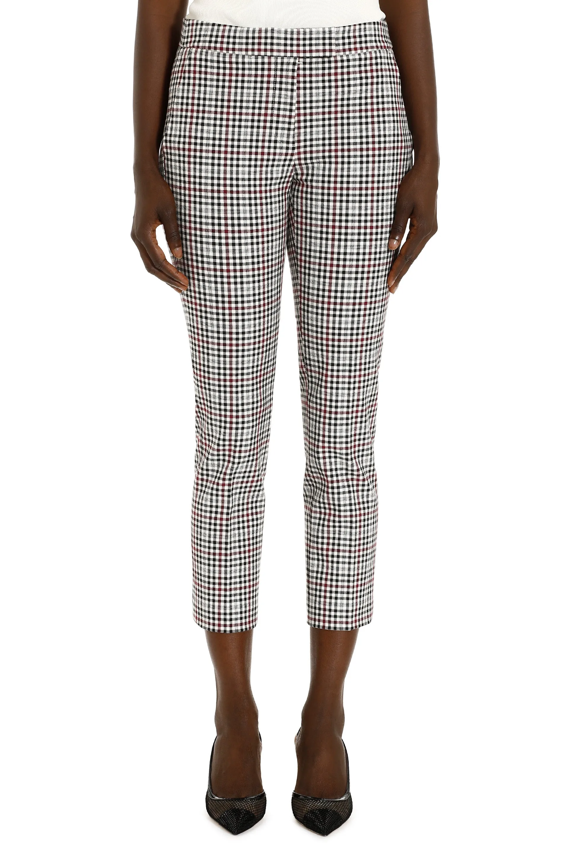 Michael Michael Kors Glen Plaid Twill Cropped Pants