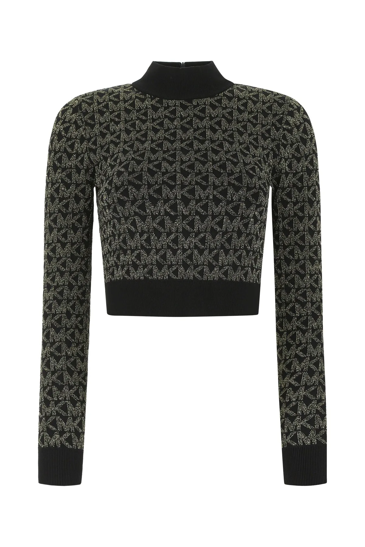 Michael Michael Kors Metallic Logo Jacquard Cropped Top
