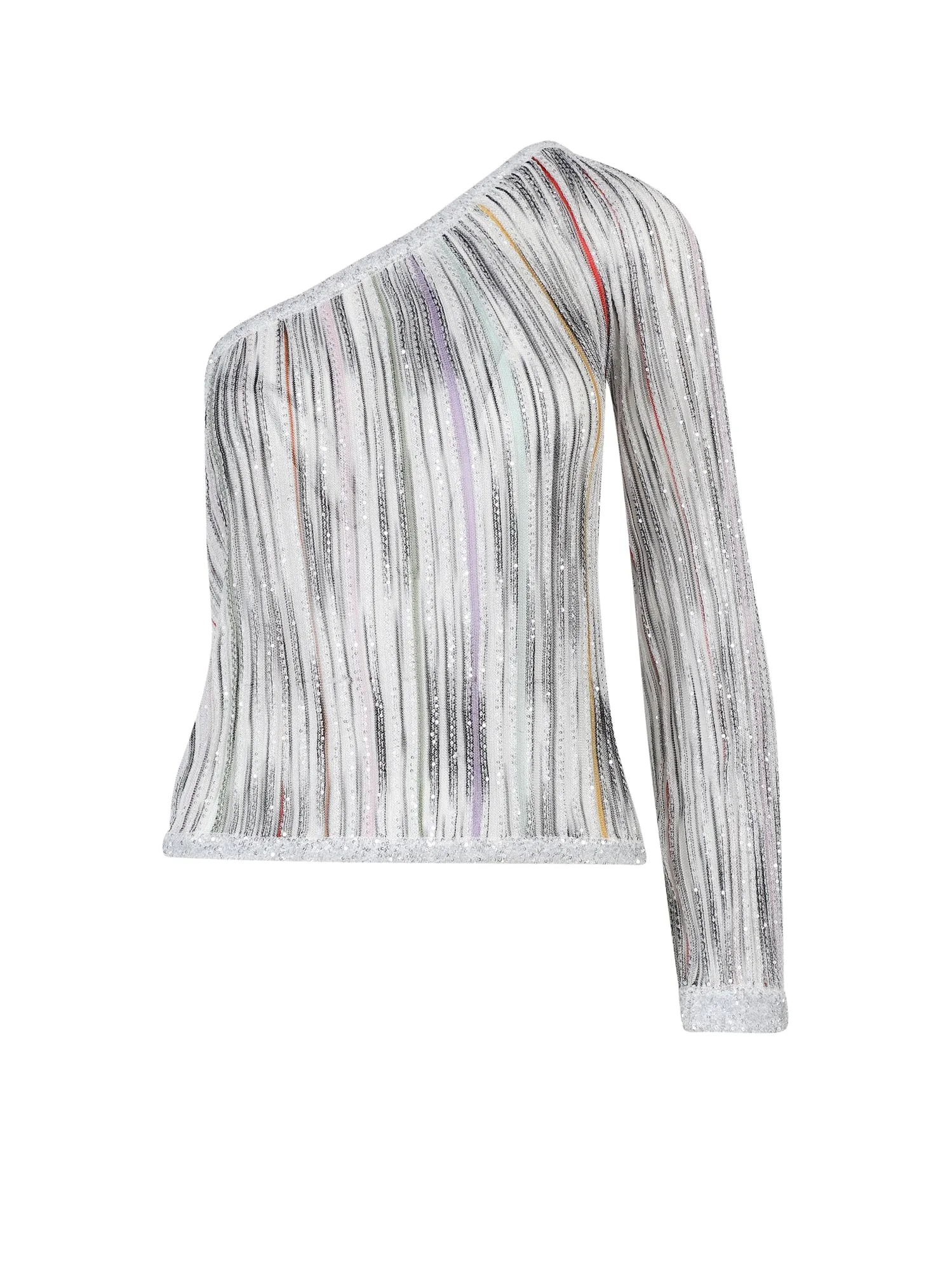 Missoni One Shoulder Sequin Embellished Knitted Top