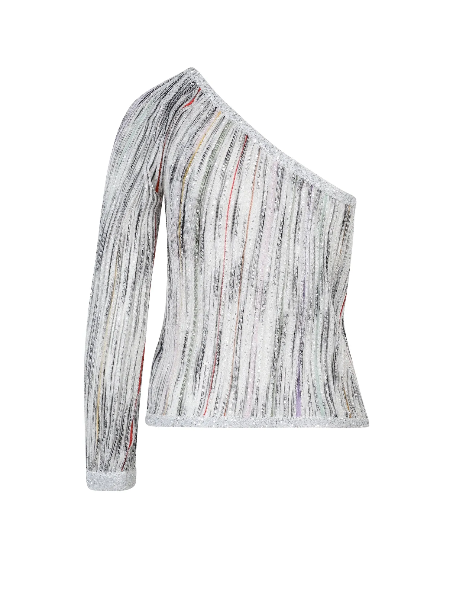 Missoni One Shoulder Sequin Embellished Knitted Top