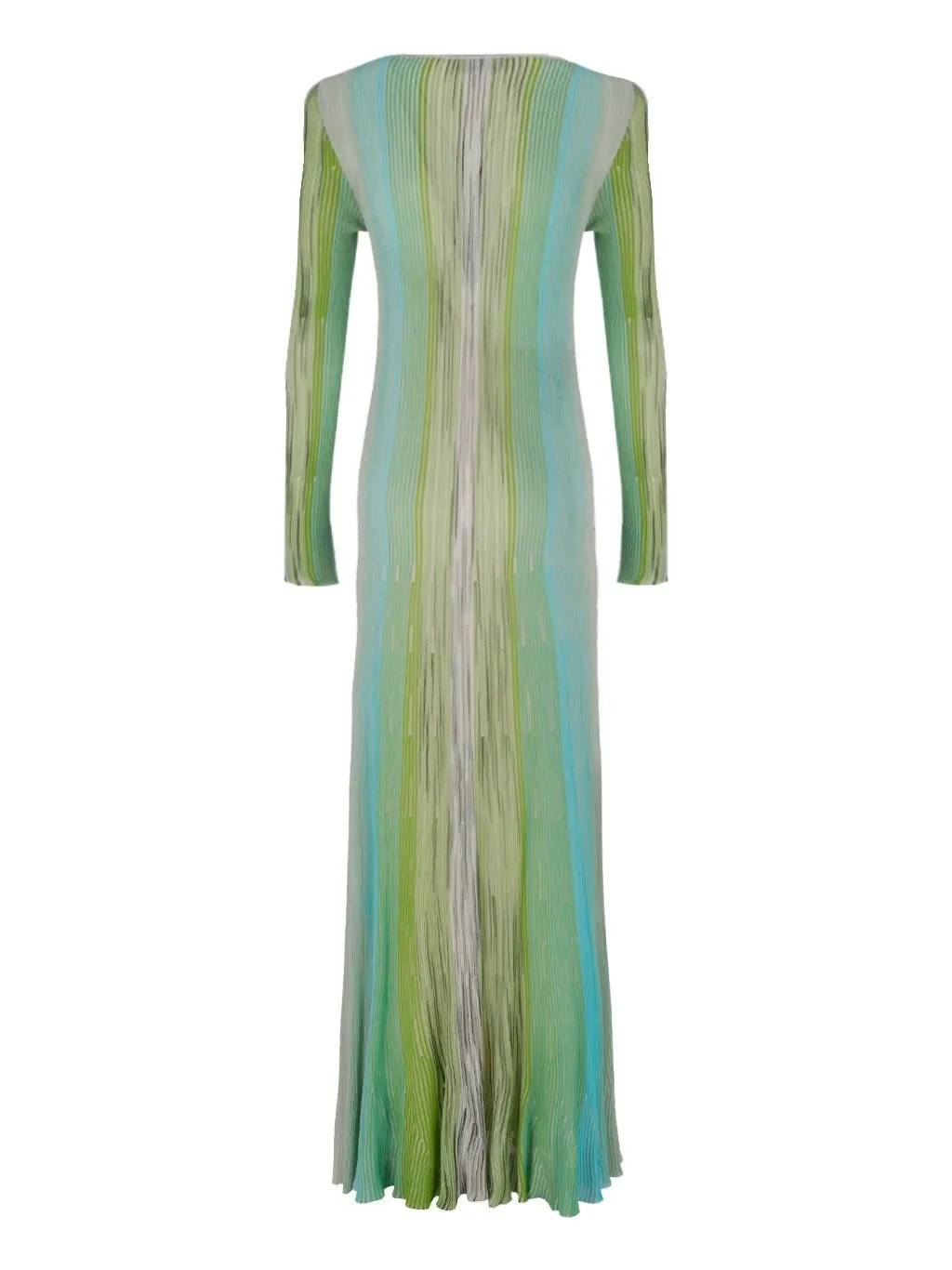 Missoni Vertical-Striped Pleated Knitted Dress
