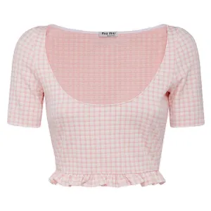 Miu Miu Checked Cropped Top