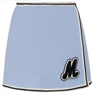 Miu Miu Logo Patch Boucl Mini Skirt
