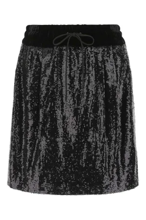 Miu Miu Logo Patch Drawstring Skirt