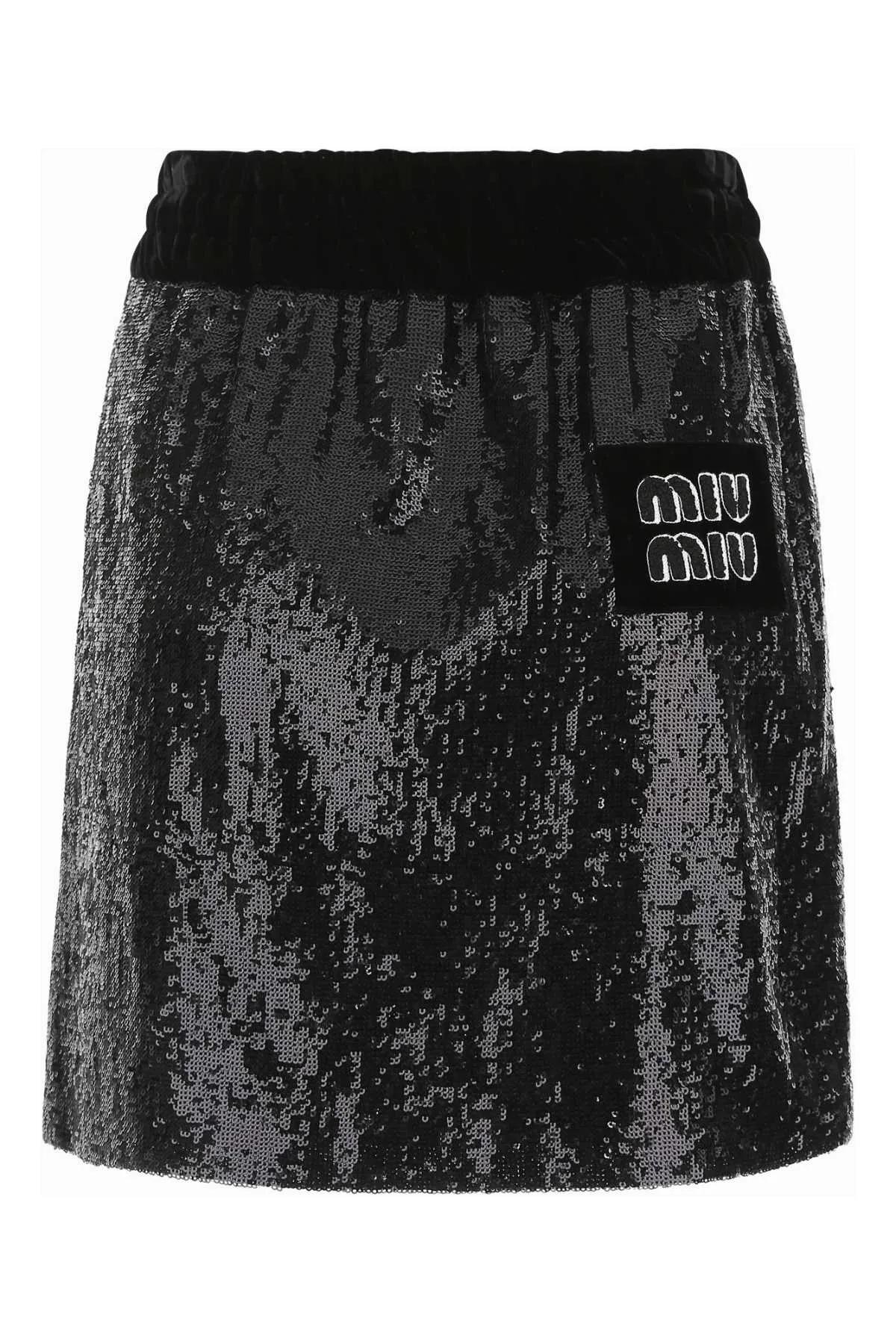 Miu Miu Logo Patch Drawstring Skirt