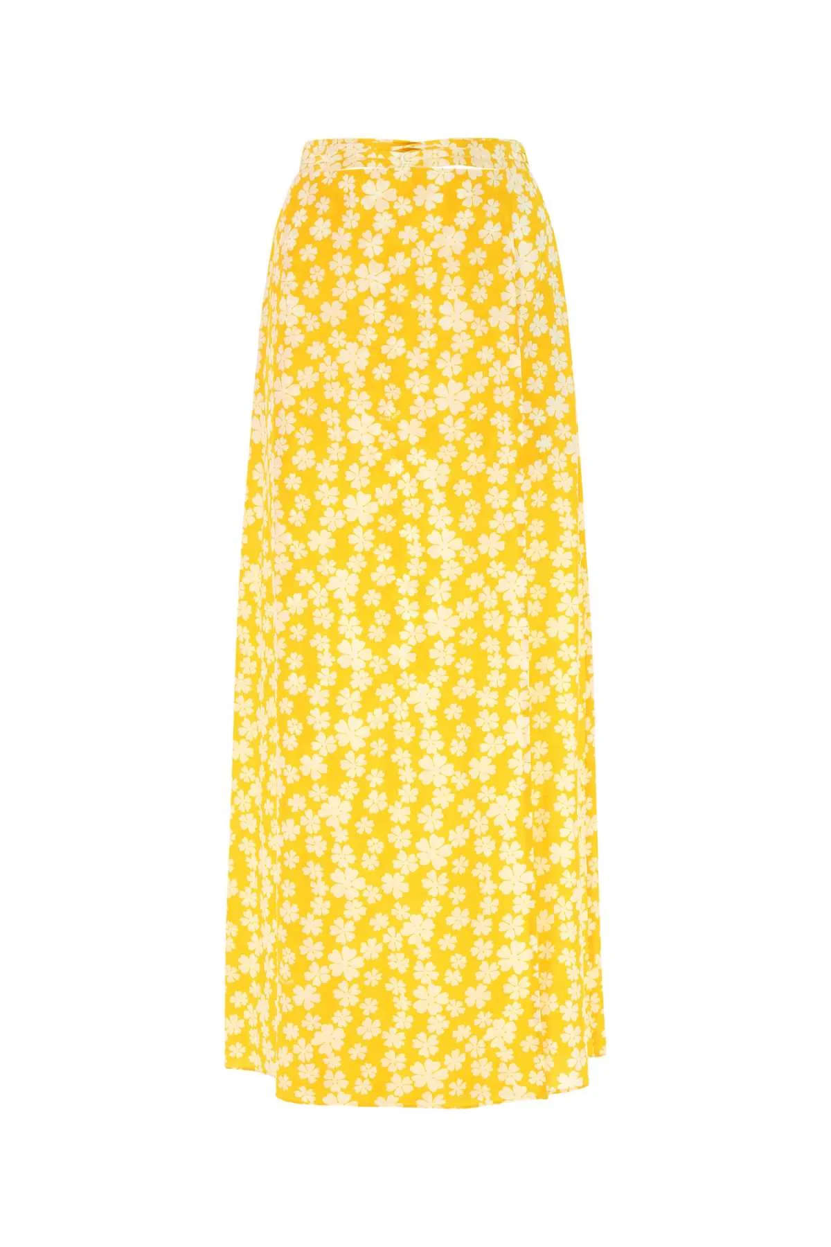 Miu Miu Marocain Allover Floral Printed Tied Skirt