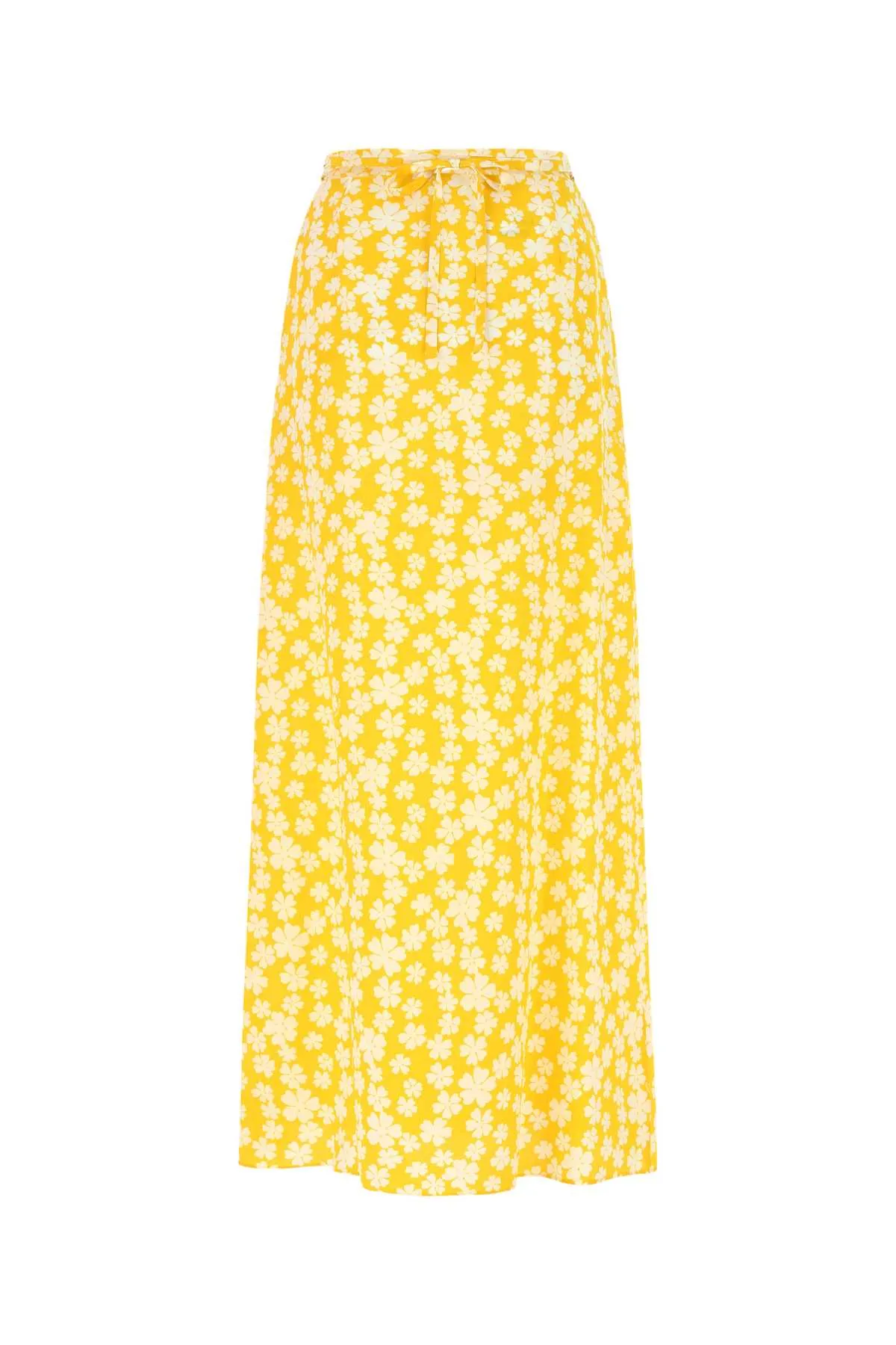 Miu Miu Marocain Allover Floral Printed Tied Skirt