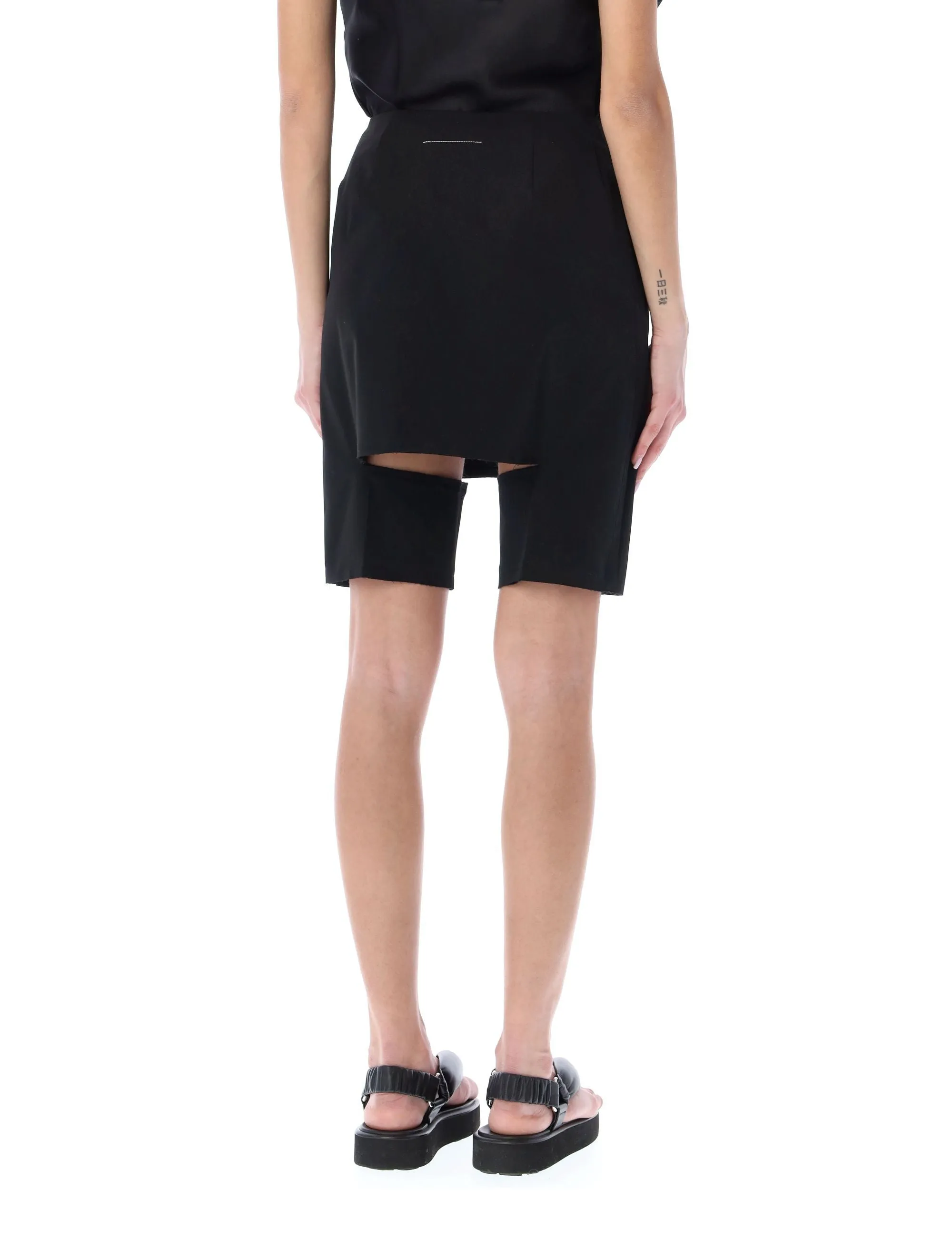 MM6 Maison Margiela Asymmetric-Hem Mini Skirt