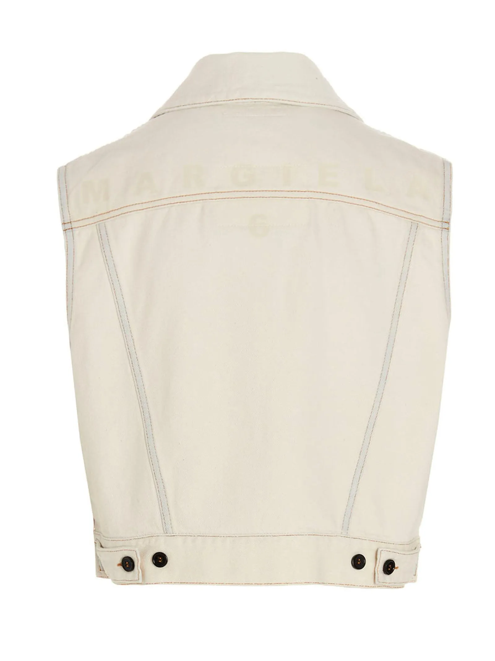 MM6 Maison Margiela Denim Sleeveless Buttoned Jacket