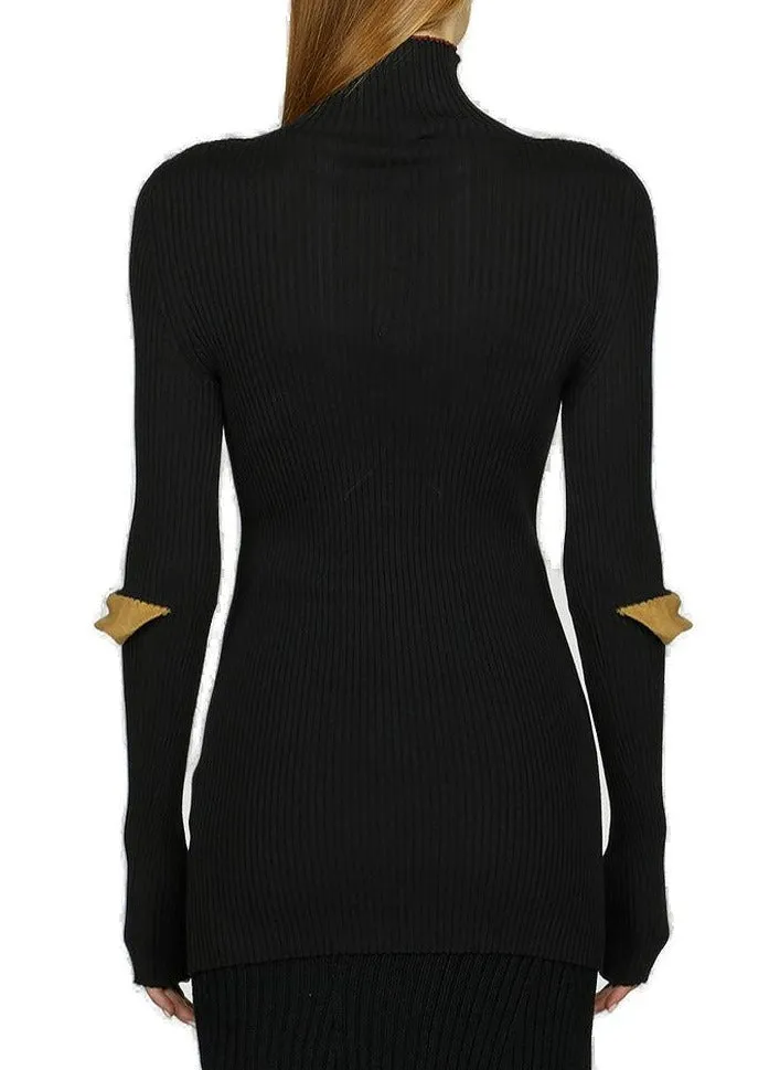 Moncler 1952 Front Zipped Knitted Top