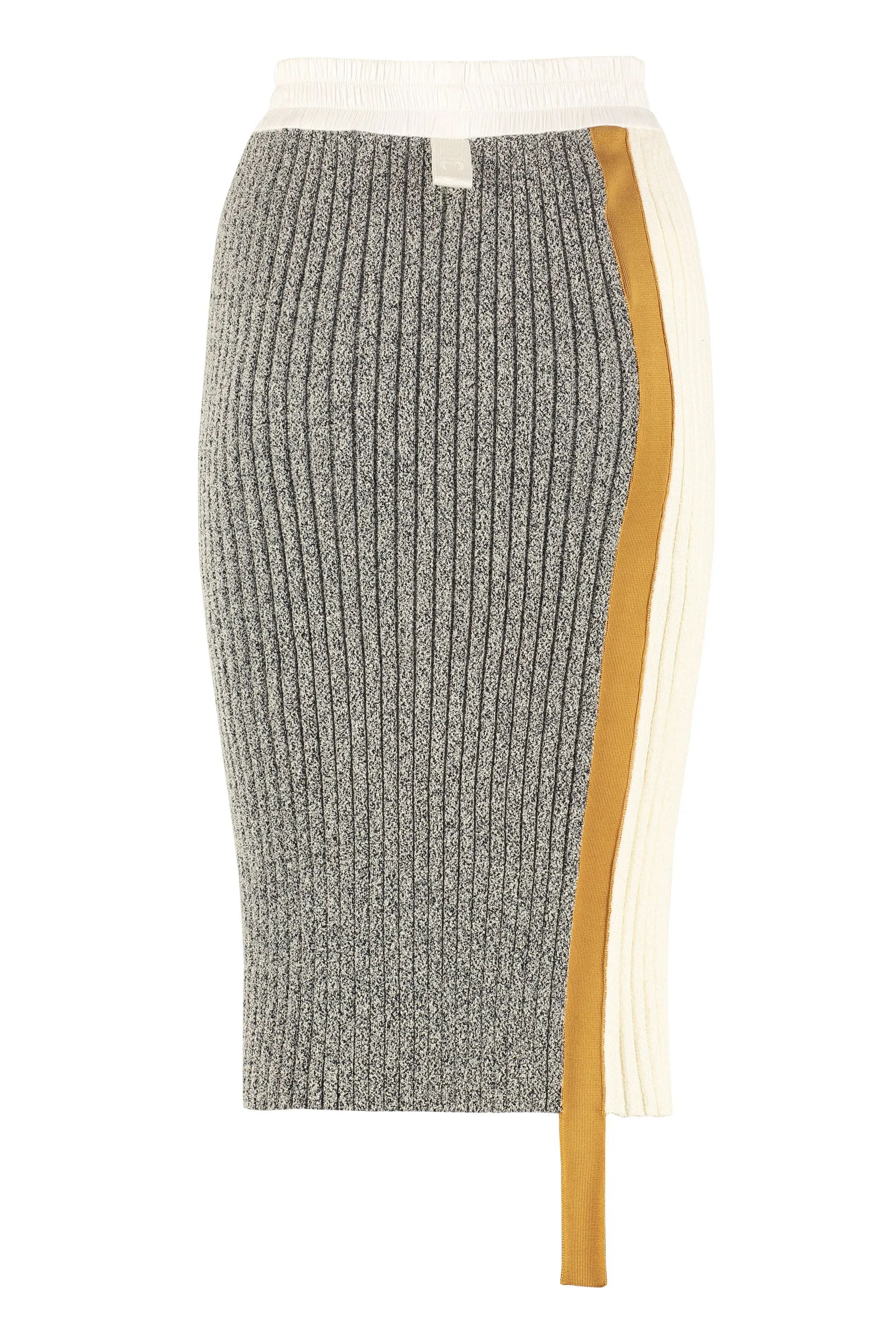 Moncler Panelled Ribbed Midi Pencil Skirt