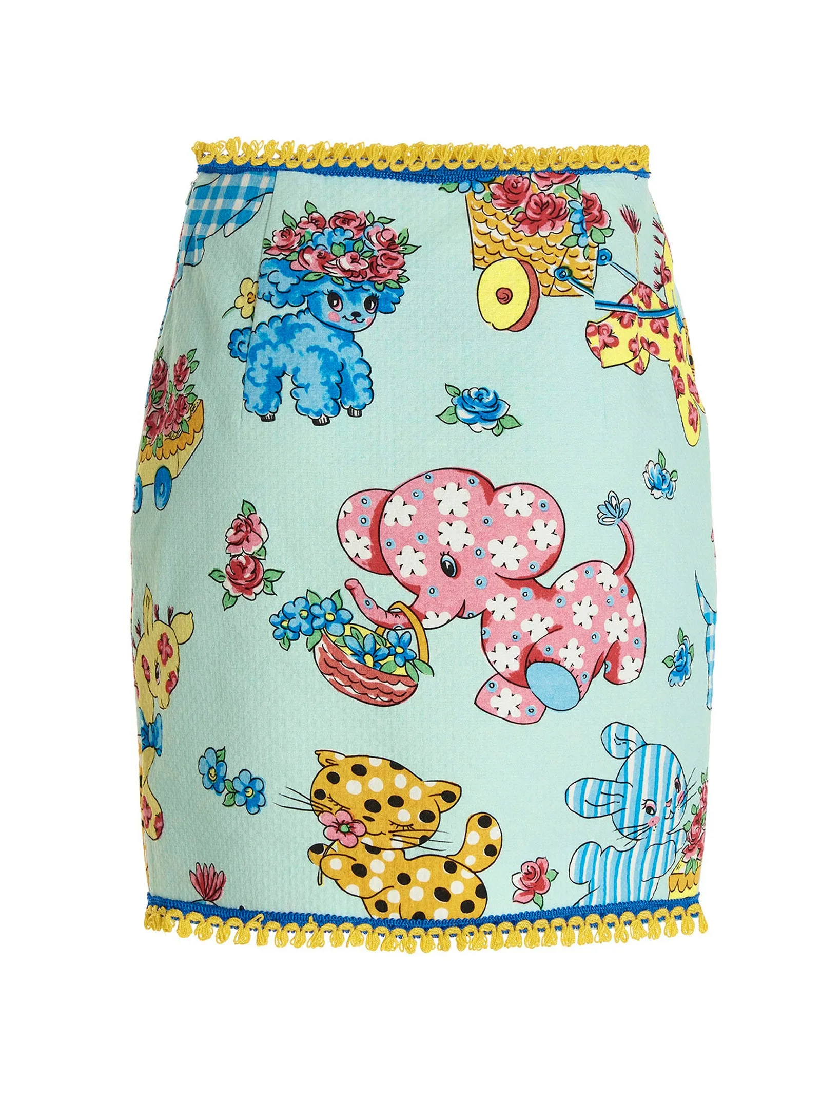 Moschino Calico Animals Piquet High Waist Mini Skirt
