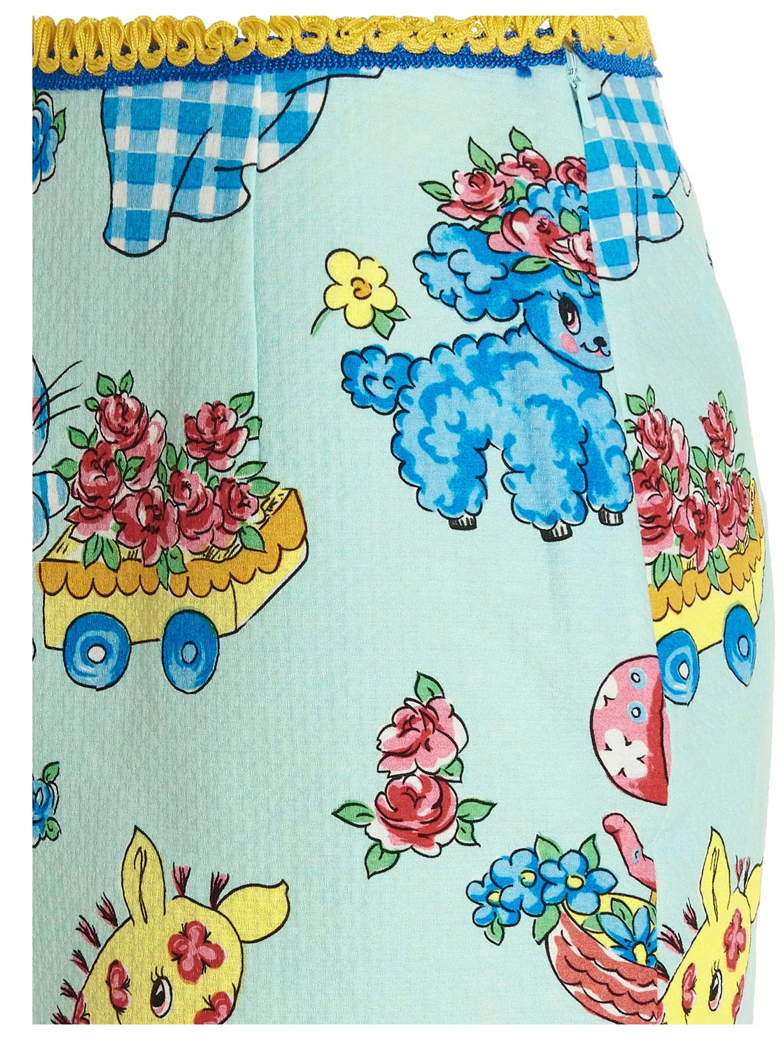 Moschino Calico Animals Piquet High Waist Mini Skirt
