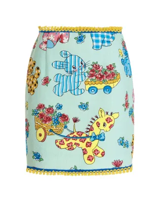 Moschino Calico Animals Piquet High Waist Mini Skirt
