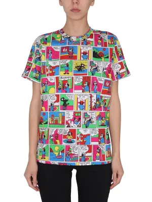 Moschino Comic Printed Crewneck T-Shirt