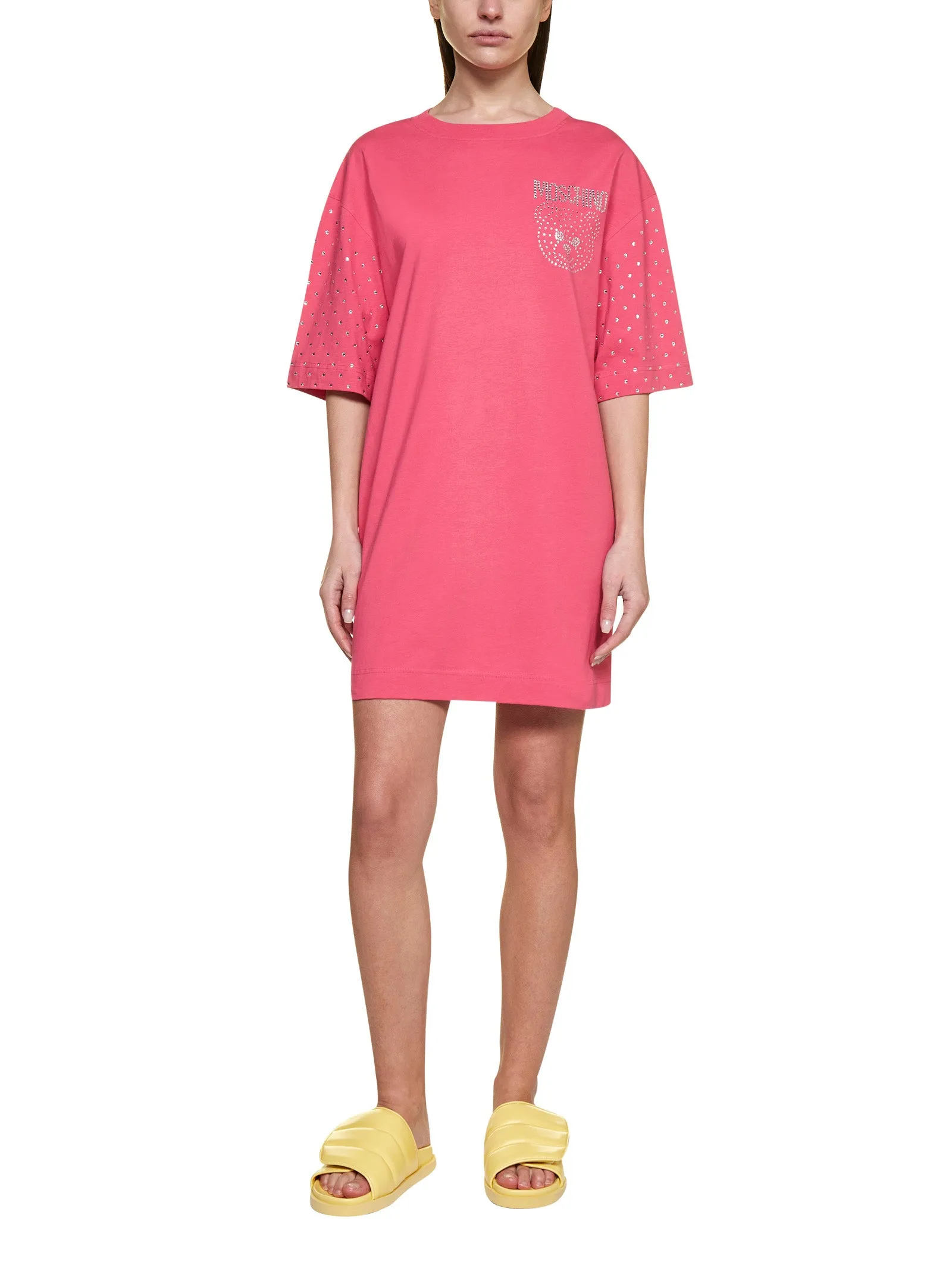 Moschino Embellished Teddy Logo Mini T-Shirt Dress