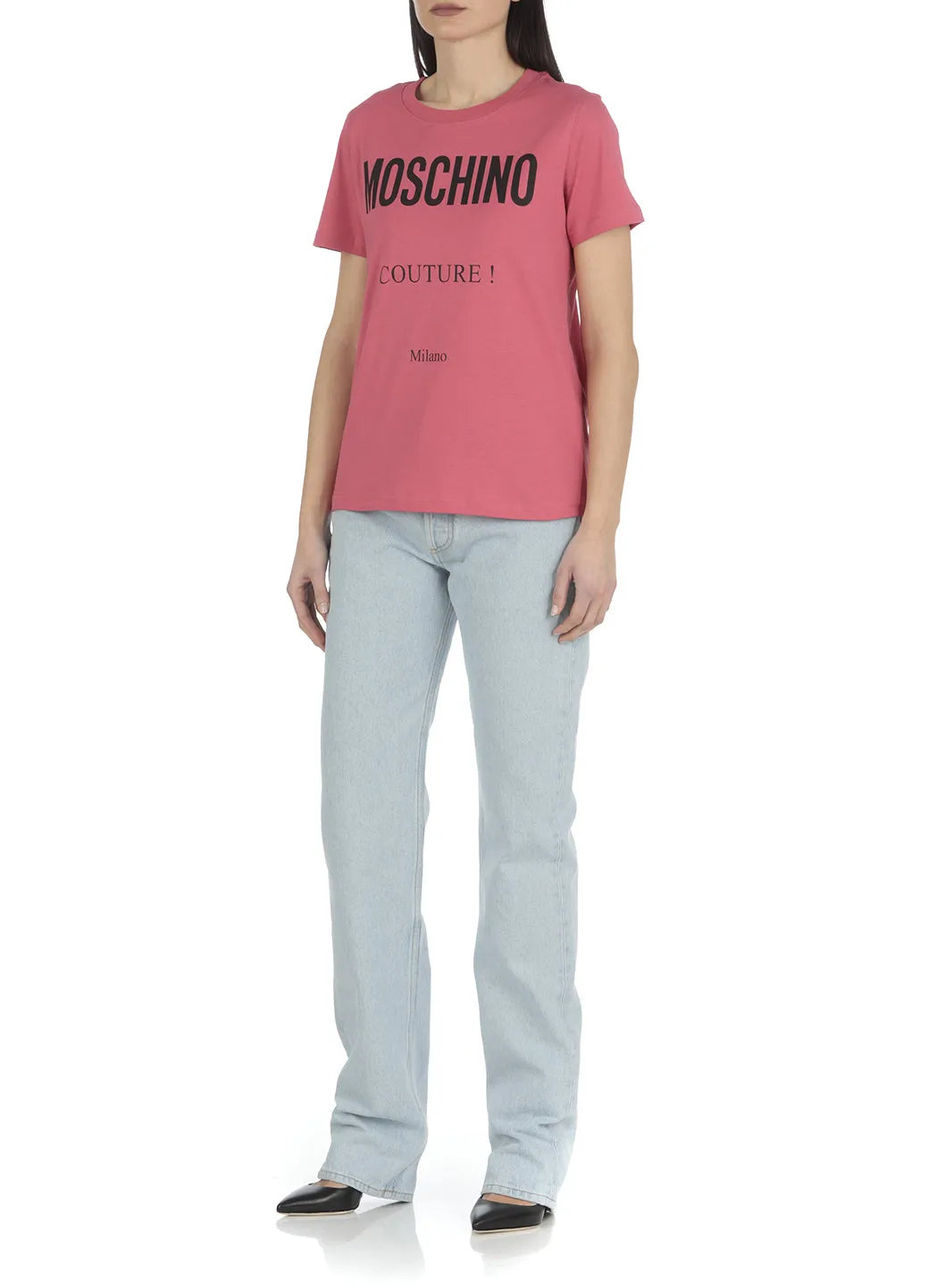 Moschino Logo Printed Crewneck T-Shirt