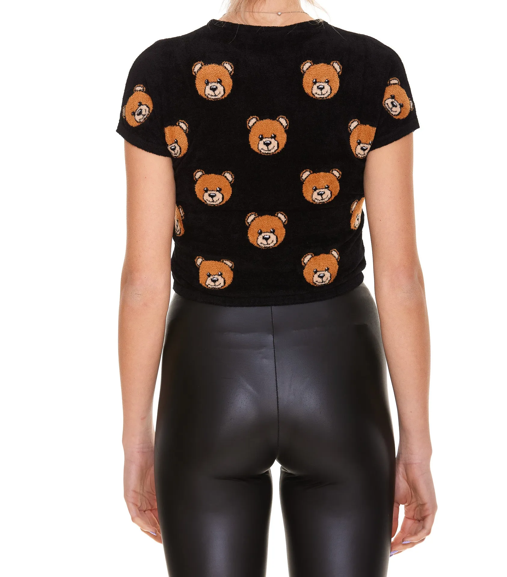 Moschino Teddy Motif Cropped T-Shirt
