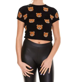 Moschino Teddy Motif Cropped T-Shirt