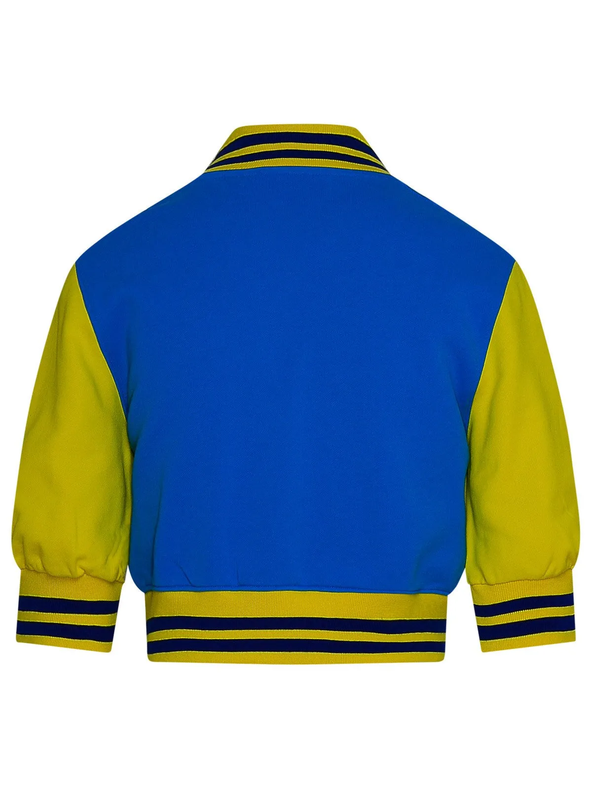 Moschino Teddy Patch Cropped Color-Block Bomber Jacket