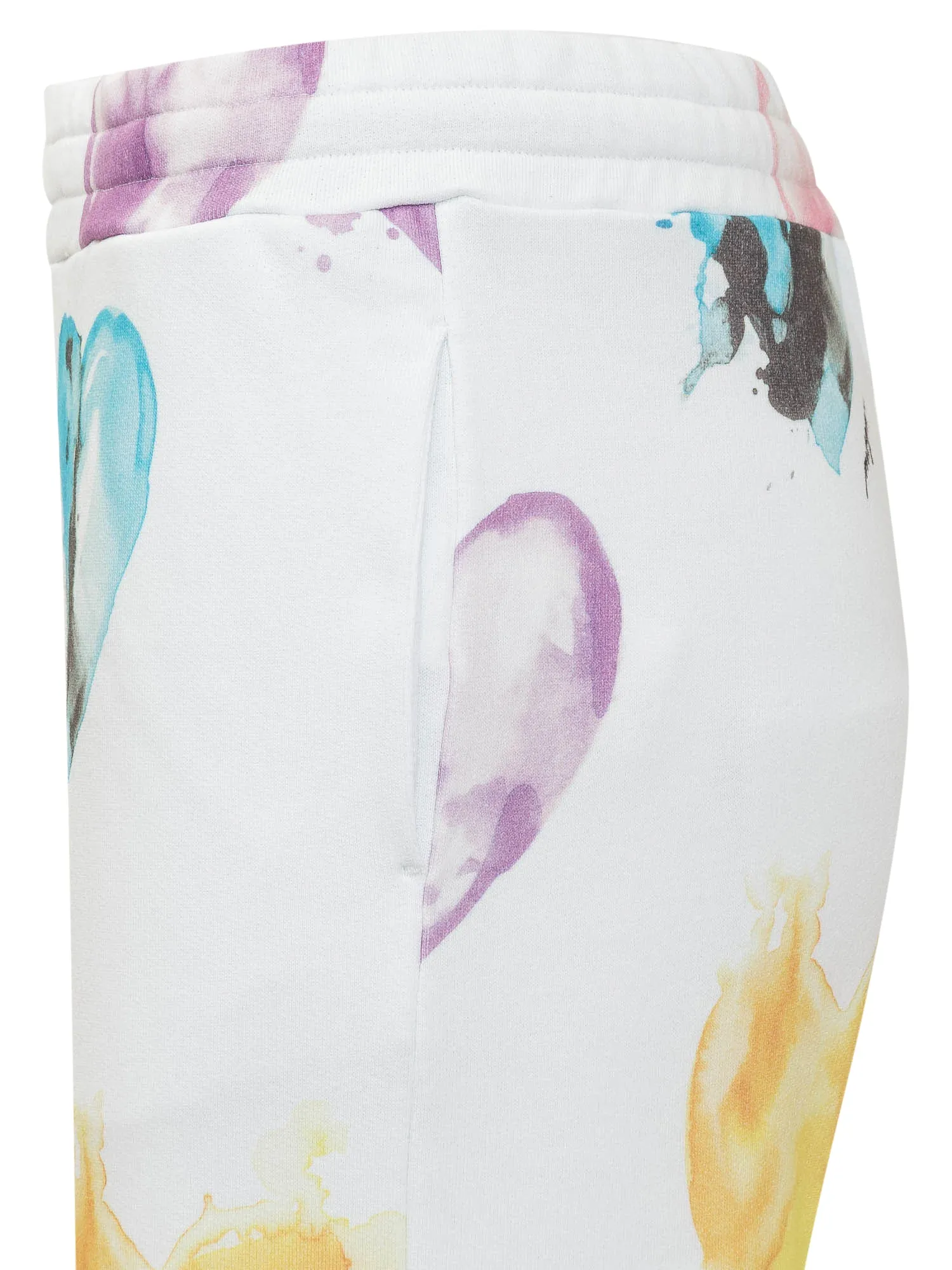 MSGM All-Over Heart Printed Elastic Waist Pants