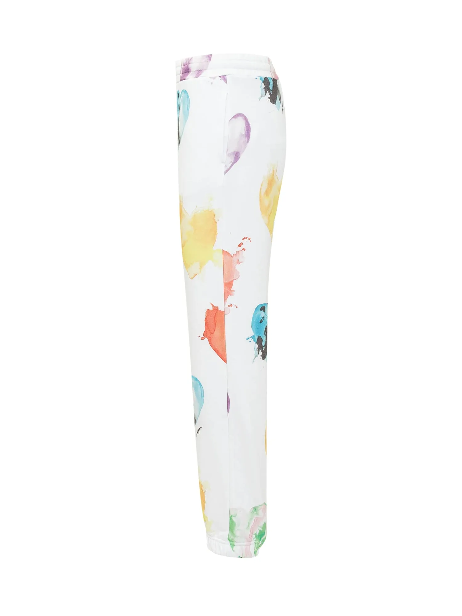 MSGM All-Over Heart Printed Elastic Waist Pants