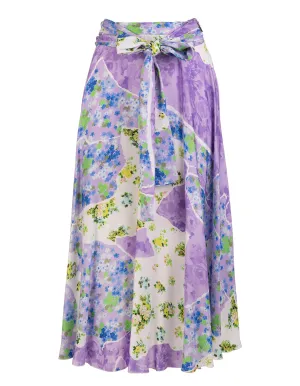 MSGM Allover Floral Printed High Waist Skirt