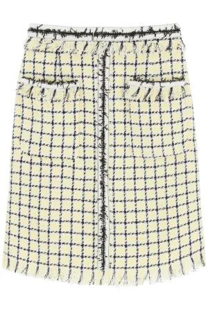 MSGM Check Pattern Pencil Skirt