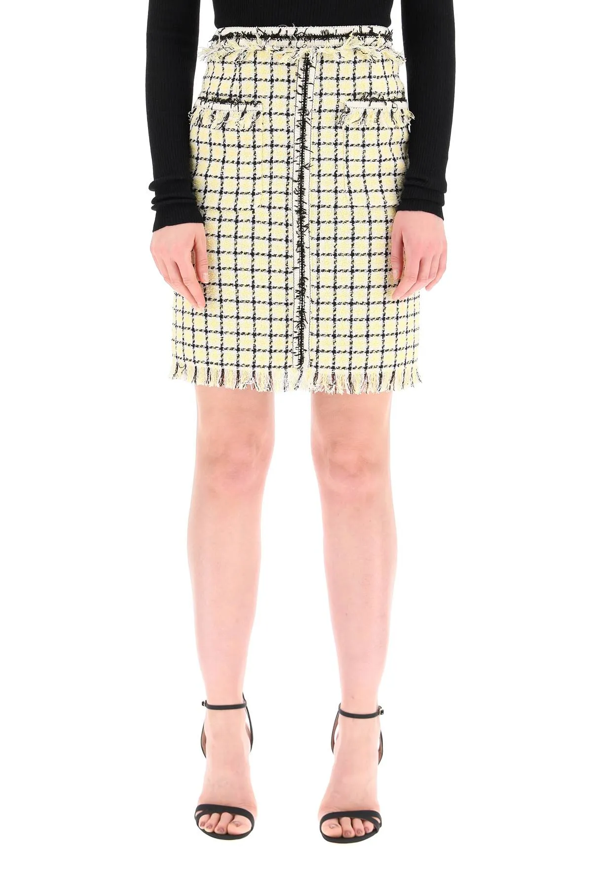 MSGM Check Pattern Pencil Skirt