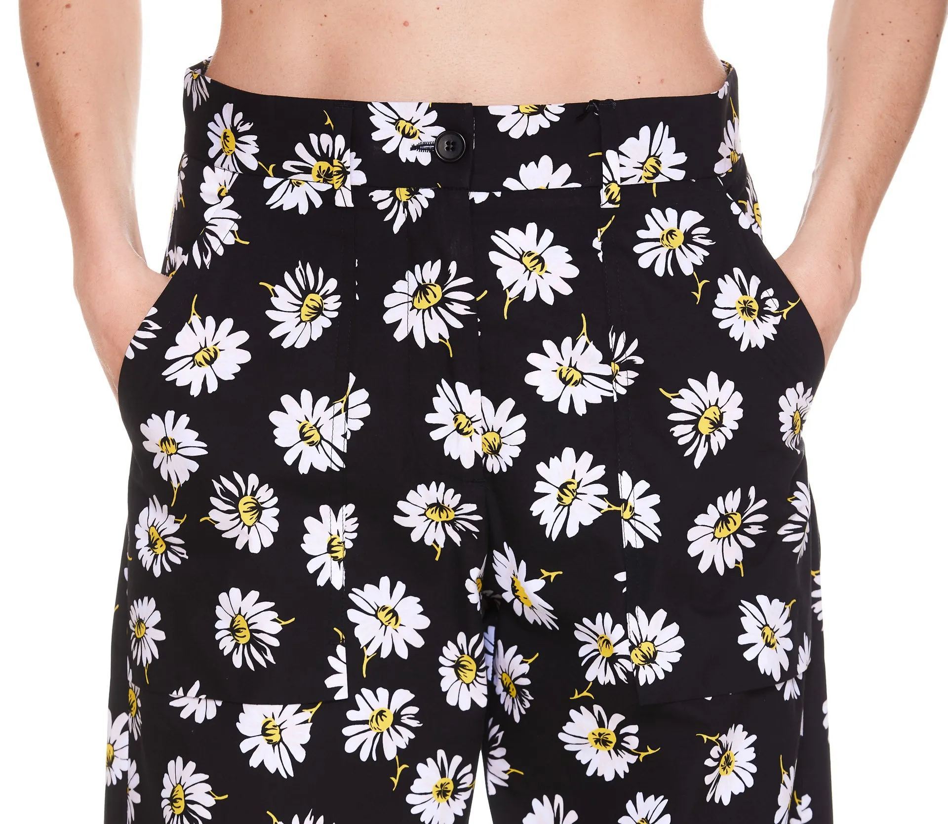MSGM Floral Print High Waisted Pants