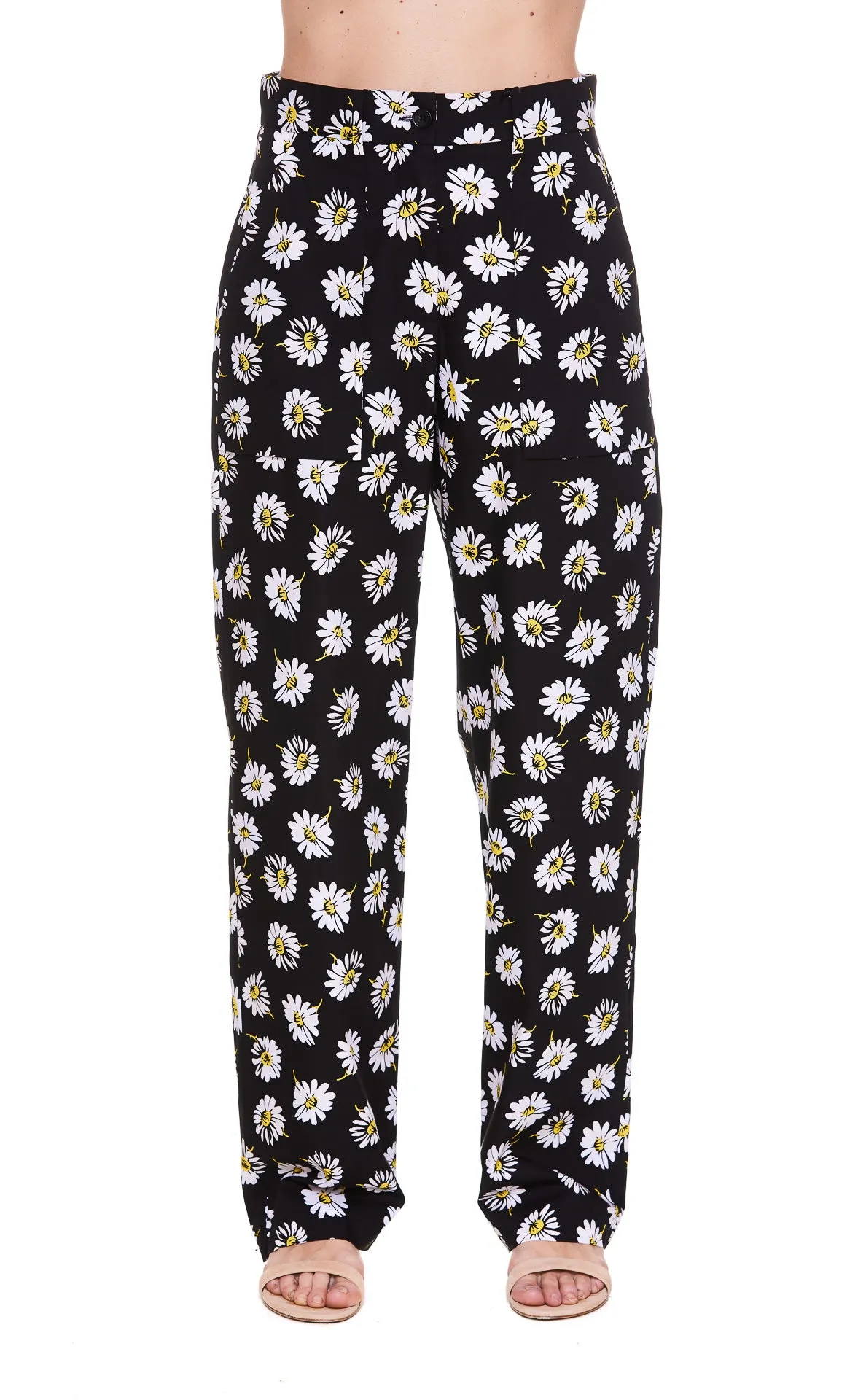 MSGM Floral Print High Waisted Pants