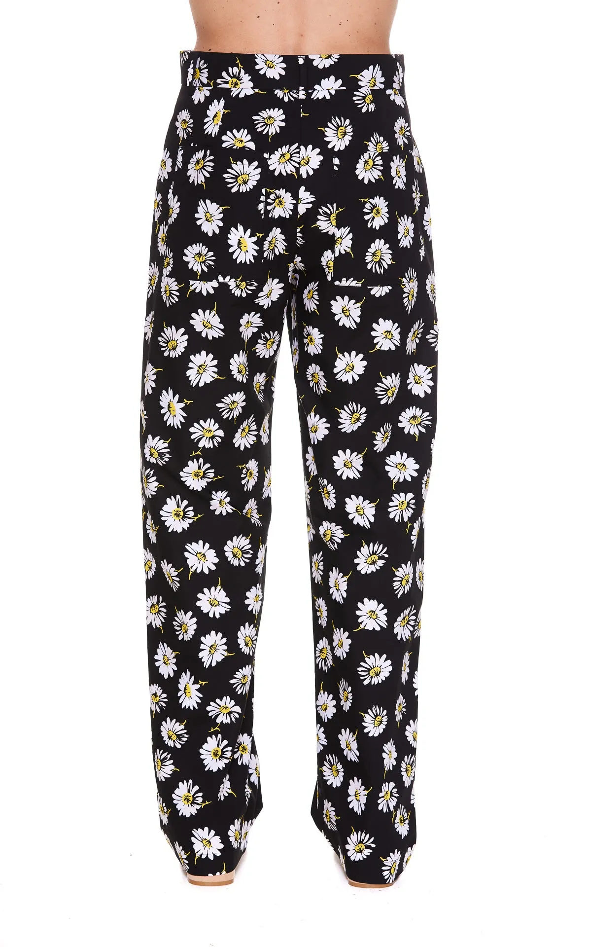 MSGM Floral Print High Waisted Pants