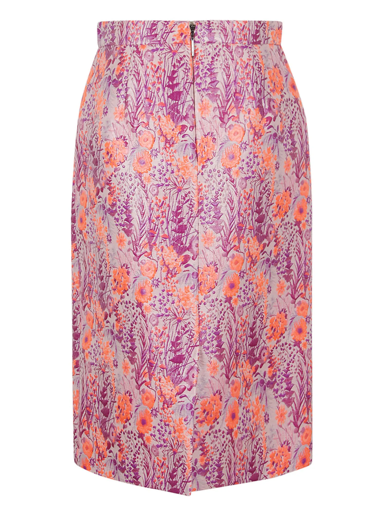 MSGM Floral Printed Midi Pencil Skirt