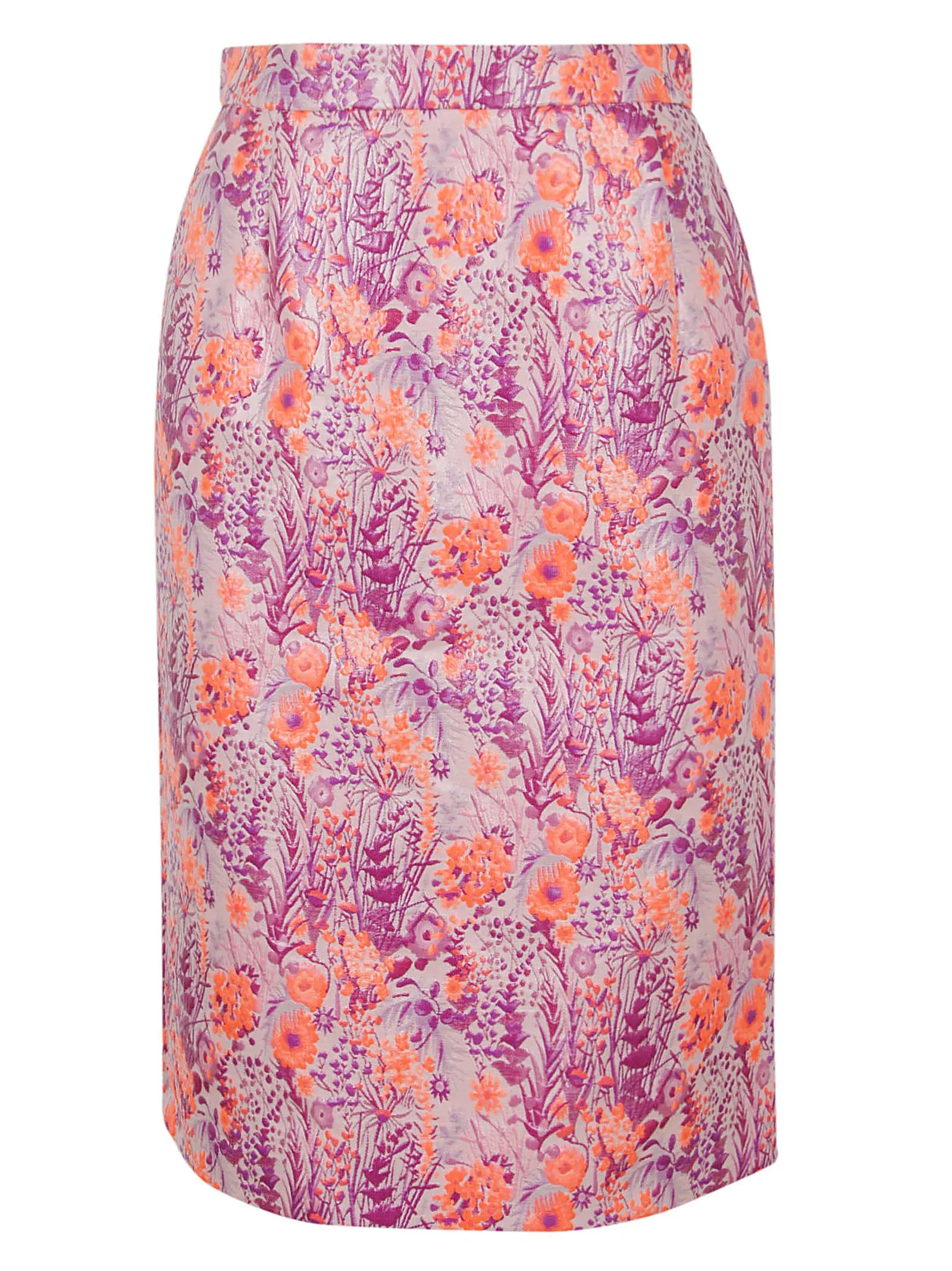 MSGM Floral Printed Midi Pencil Skirt