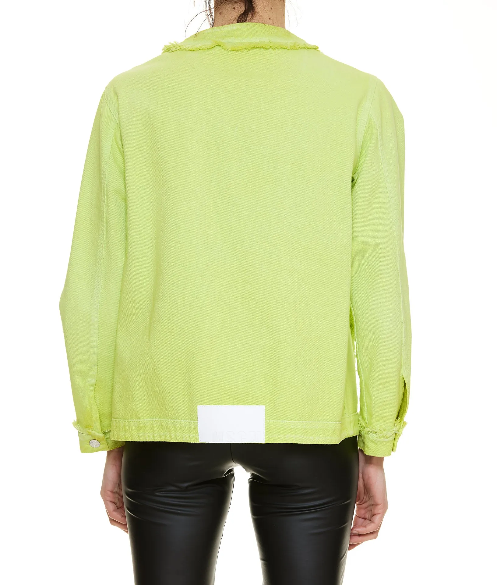 MSGM Fringe Buttoned Denim Jacket