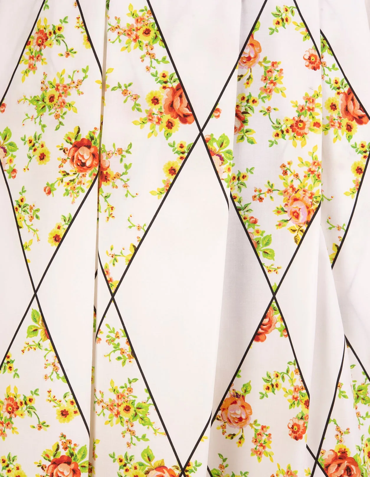 MSGM Geometric-Floral Pattern Bow Detailed Skirt