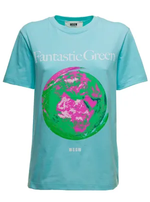 MSGM Graphic Print Crewneck T-Shirt