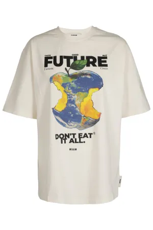 MSGM Graphic Printed Crewneck T-Shirt