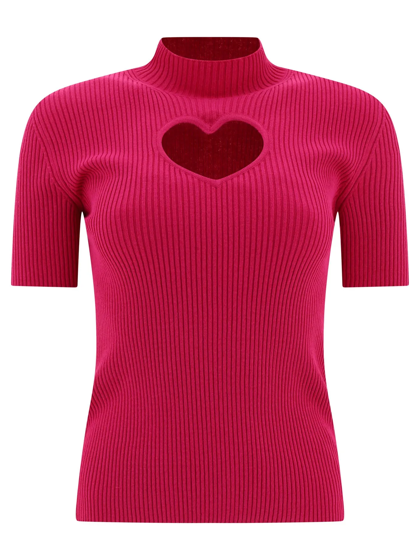 MSGM Heart Cut-Out Detailed Knitted Top