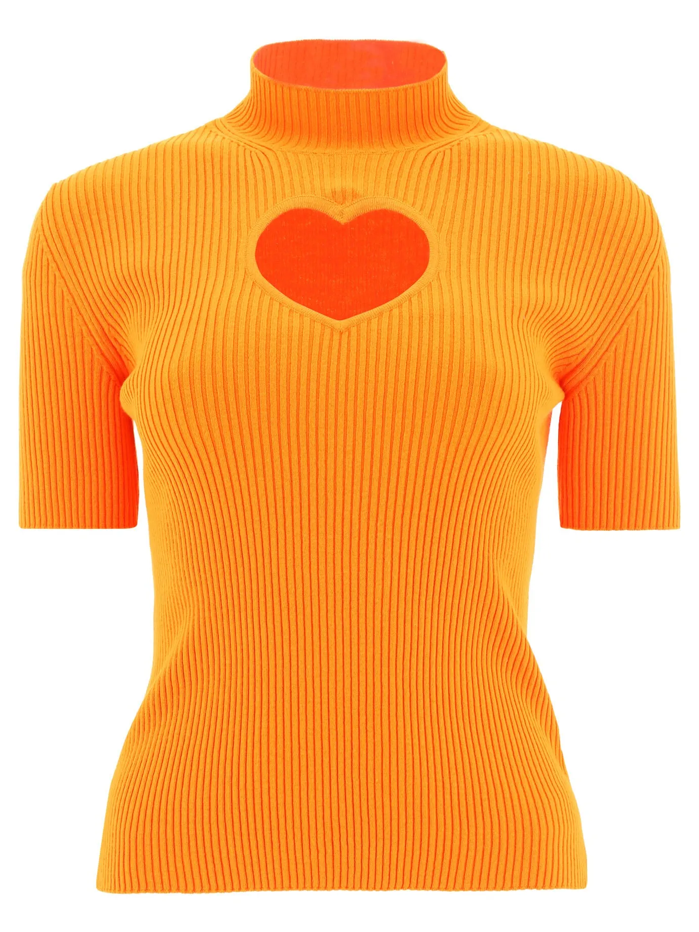 MSGM Heart Cut-Out Detailed Knitted Top