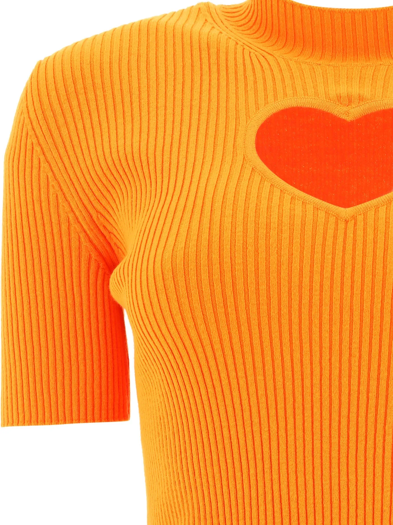 MSGM Heart Cut-Out Detailed Knitted Top